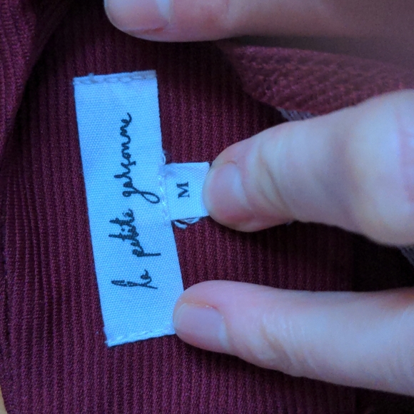 La Petite Garçonne Burgundy long sleeves ribbed dress - Picture 4 of 9